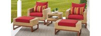 Mili™ 5 Piece Sunbrella® Outdoor Club Chair & Ottoman Set - Maxim Beige