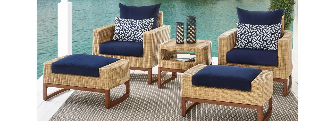 RST Brands Mili Club Chair & Ottoman Set - Thumbnail 3