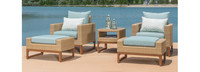Mili™ 5 Piece Club Chair & Ottoman Set - Spa Blue
