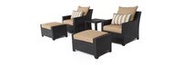 Deco™ 5 Piece Sunbrella® Outdoor Club Chair & Ottoman Set - Maxim Beige