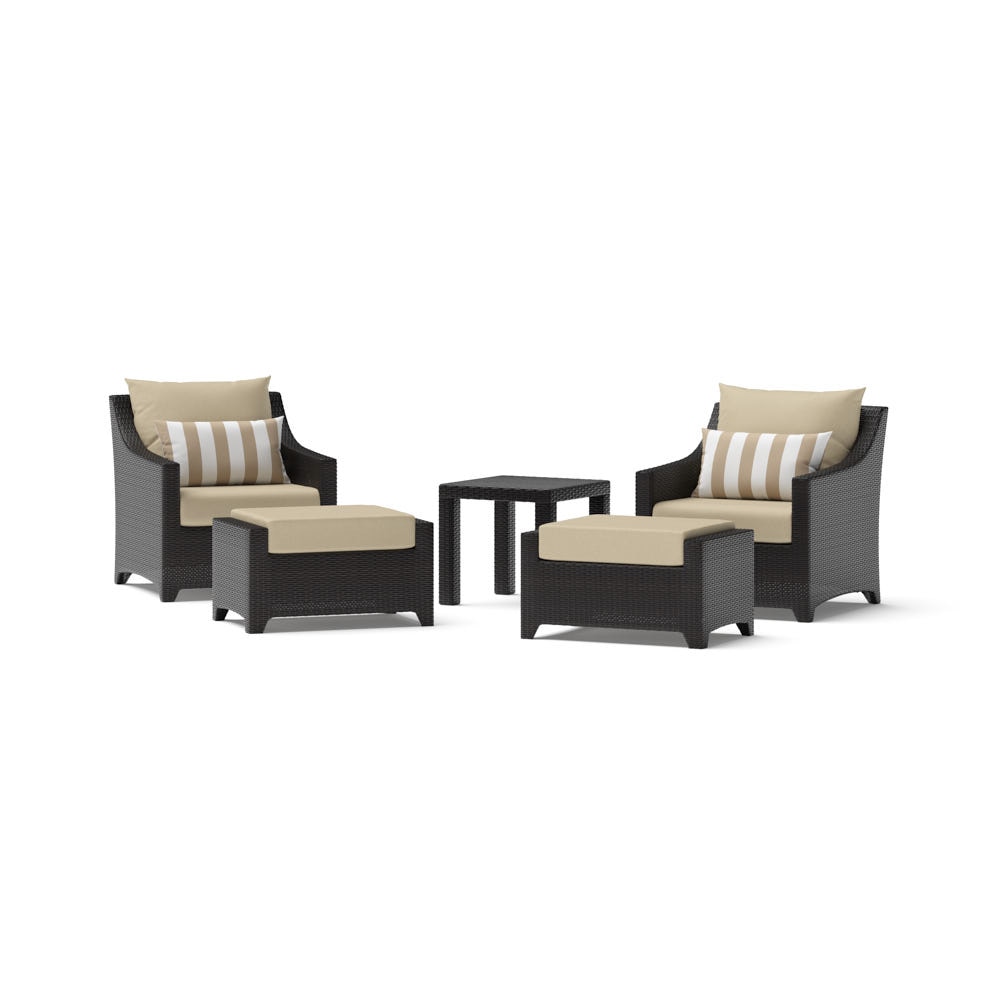 Deco™ 5 Piece Sunbrella® Outdoor Club Chair & Ottoman Set - Maxim Beige