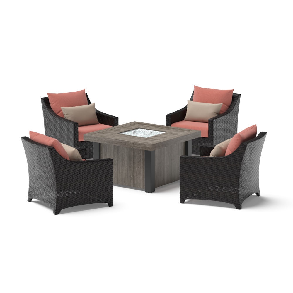 Deco™ 5 Piece Sunbrella® Outdoor Fire Chat Set - Play Adobe