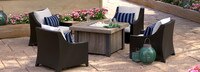 Deco™ 5 Piece Sunbrella® Outdoor Fire Chat Set - Centered Ink