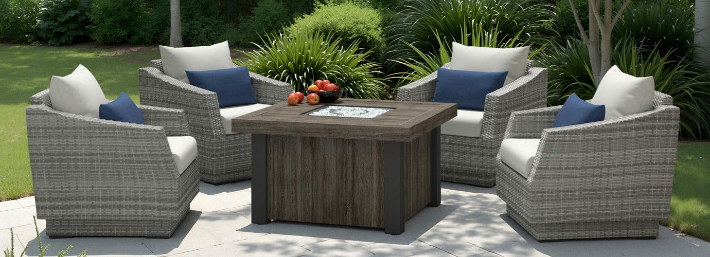RST Brands Cannes Outdoor Fire Chat Set - Thumbnail 4