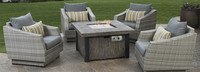 Cannes™ 5 Piece Fire Chat Set - Bliss Blue