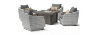 Cannes™ 5 Piece Sunbrella® Outdoor Fire Chat Set - Charcoal Grey