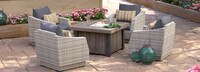 Cannes™ 5 Piece Sunbrella® Outdoor Fire Chat Set - Charcoal Grey