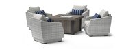 Cannes™ 5 Piece Sunbrella® Outdoor Fire Chat Set - Centered Ink