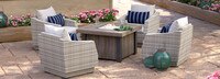 Cannes™ 5 Piece Sunbrella® Outdoor Fire Chat Set - Centered Ink