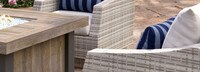 Cannes™ 5 Piece Sunbrella® Outdoor Fire Chat Set - Centered Ink