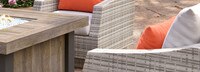 Cannes™ 5 Piece Sunbrella® Outdoor Fire Chat Set - Cast Coral