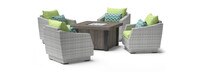 Cannes™ 5 Piece Sunbrella® Outdoor Fire Chat Set - Ginkgo Green
