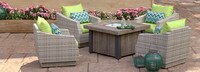 Cannes™ 5 Piece Sunbrella® Outdoor Fire Chat Set - Ginkgo Green