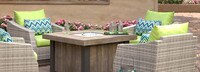 Cannes™ 5 Piece Sunbrella® Outdoor Fire Chat Set - Ginkgo Green