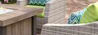 Cannes™ 5 Piece Sunbrella® Outdoor Fire Chat Set - Ginkgo Green