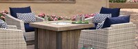 Cannes™ 5 Piece Sunbrella® Outdoor Fire Chat Set - Navy Blue