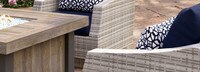Cannes™ 5 Piece Sunbrella® Outdoor Fire Chat Set - Navy Blue