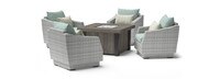 Cannes™ 5 Piece Fire Chat Set - Spa Blue