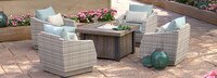 Cannes™ 5 Piece Fire Chat Set - Spa Blue