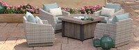 Cannes™ 5 Piece Fire Chat Set - Spa Blue