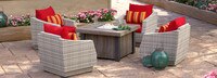 Cannes™ 5 Piece Fire Chat Set - Sunset Red