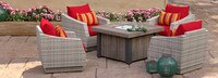 Cannes™ 5 Piece Fire Chat Set - Sunset Red
