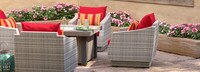 Cannes™ 5 Piece Fire Chat Set - Sunset Red