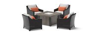 Deco™ 5 Piece Sunbrella® Outdoor Fire Chat Set - Cast Coral