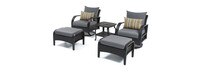 Barcelo™ 5 Piece Sunbrella® Outdoor Motion Club Seating Set - Charcoal Gray