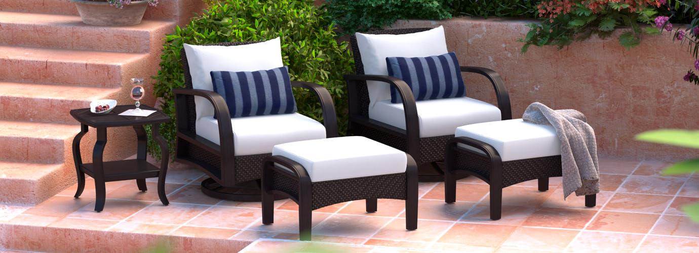 RST Brands Barcelo Motion Club Chair and Ottoman - Thumbnail 3