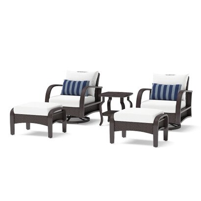 Barcelo™ 5 Piece Outdoor Patio Motion Club & Ottoman Set - Centered Ink
