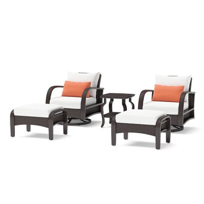 Barcelo™ 5 Piece Outdoor Patio Motion Club & Ottoman Set - Cast Coral