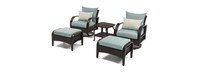 Barcelo™ 5 Piece Outdoor Patio Motion Club & Ottoman Set - Spa Blue