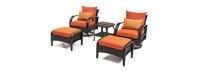 Barcelo™ 5 Piece Outdoor Patio Motion Club & Ottoman Set - Tikka Orange