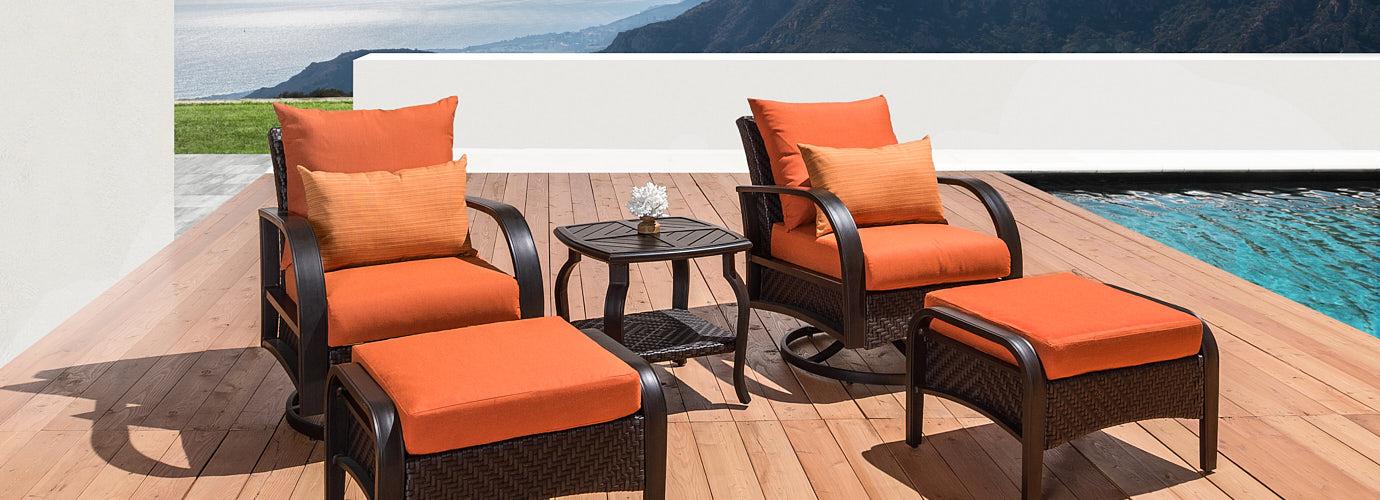 RST Brands Barcelo Motion Club Chair and Ottoman - Thumbnail 3