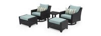 Deco™ 5 Piece Motion Club & Ottoman Set - Bliss Blue