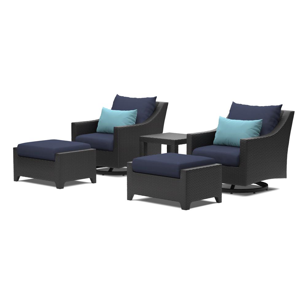 Deco 5 Piece Motion Club and Ottoman - Blue