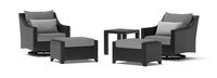 Deco™ 5 Piece Sunbrella® Outdoor Motion Club & Ottoman Set - Charcoal Gray