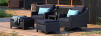 Deco™ 5 Piece Sunbrella® Outdoor Motion Club & Ottoman Set - Charcoal Gray