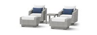 Cannes™ 5 Piece Sunbrella® Outdoor Motion Club & Ottoman Set - Bliss Ink