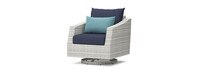 Cannes™ 5 Piece Polyester Outdoor Motion Club & Ottoman Set - Blue