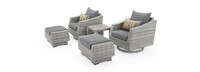 Cannes™ 5 Piece Sunbrella® Outdoor Motion Club & Ottoman Set - Charcoal Gray