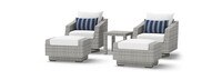 Cannes™ 5 Piece Sunbrella® Outdoor Motion Club & Ottoman Set - Centered Ink