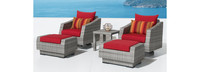 Cannes™ 5 Piece Motion Club Chair & Ottoman Set - Centered Ink
