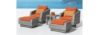 Cannes™ 5 Piece Sunbrella® Outdoor Motion Club & Ottoman Set - Ginkgo Green
