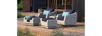 Cannes™ 5 Piece Sunbrella® Outdoor Motion Club & Ottoman Set - Sunset Red