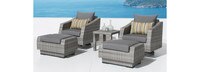 Cannes™ 5 Piece Sunbrella® Outdoor Motion Club & Ottoman Set - Sunset Red