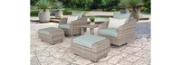 Cannes™ 5 Piece Sunbrella® Outdoor Motion Club & Ottoman Set - Sunset Red