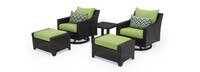 Deco™ 5 Piece Sunbrella® Outdoor Motion Club & Ottoman Set - Ginkgo Green