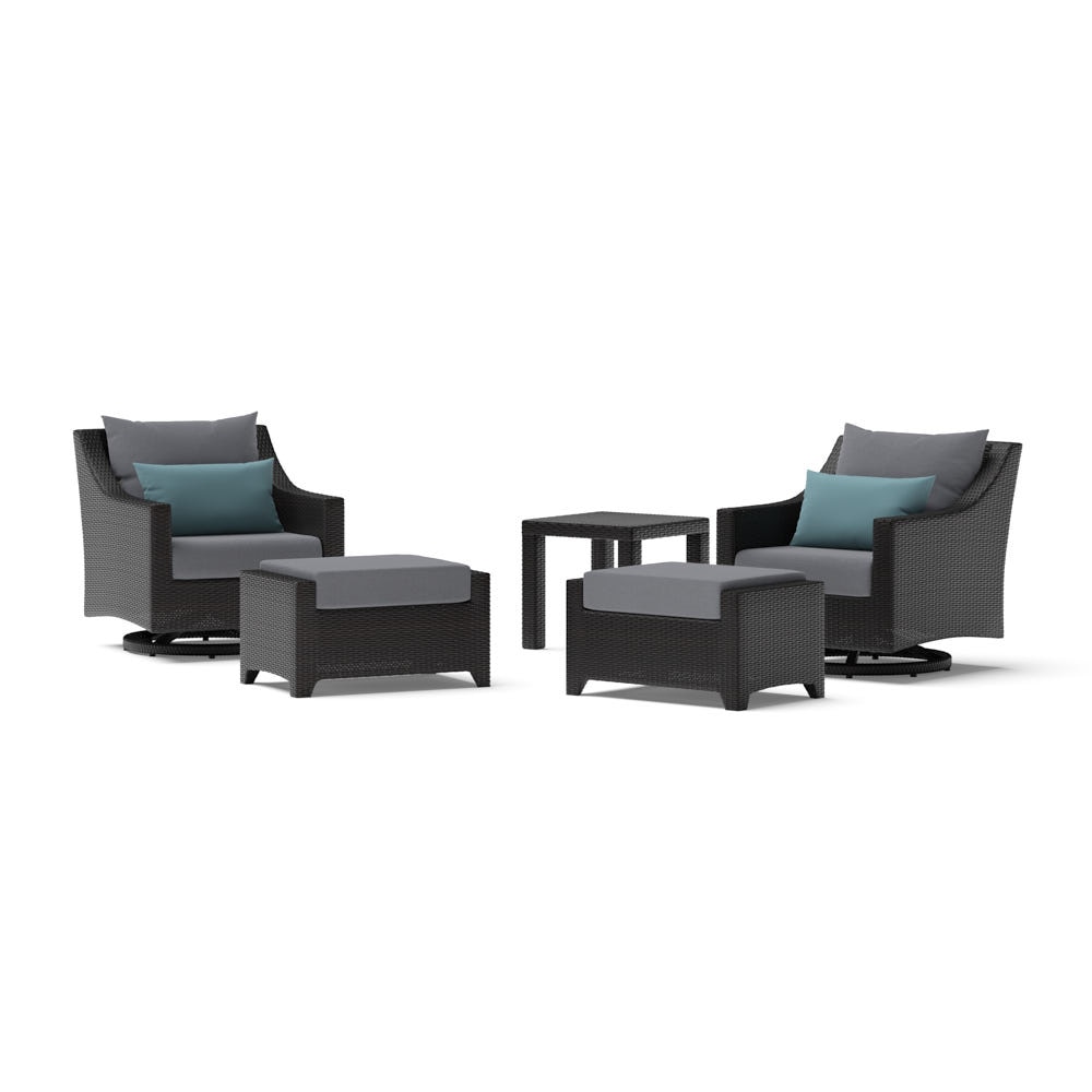 Deco™ 5 Piece Outdoor Motion Club & Ottoman Set - Olefin Gray
